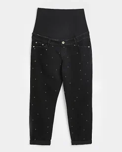 River Island mid rise maternity mom jeans Black Discount