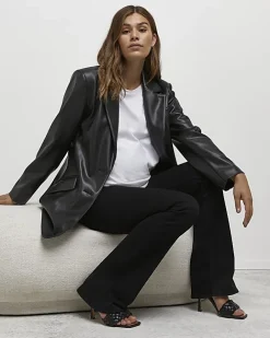 River Island mid rise maternity flared jeans Black New