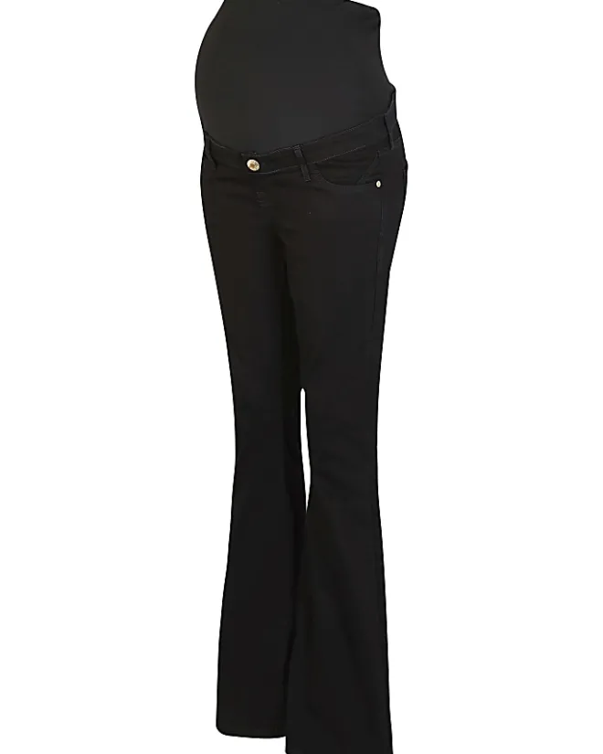 River Island mid rise maternity flared jeans Black New