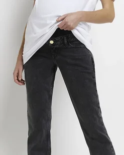 River Island mid rise maternity mom jeans Black Fashion