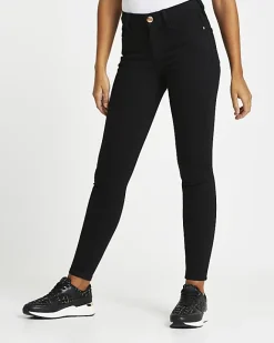 River Island mid rise skinny jeans Black Fashion