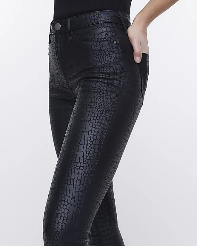 River Island Molly coated super skinny jeans Black Best