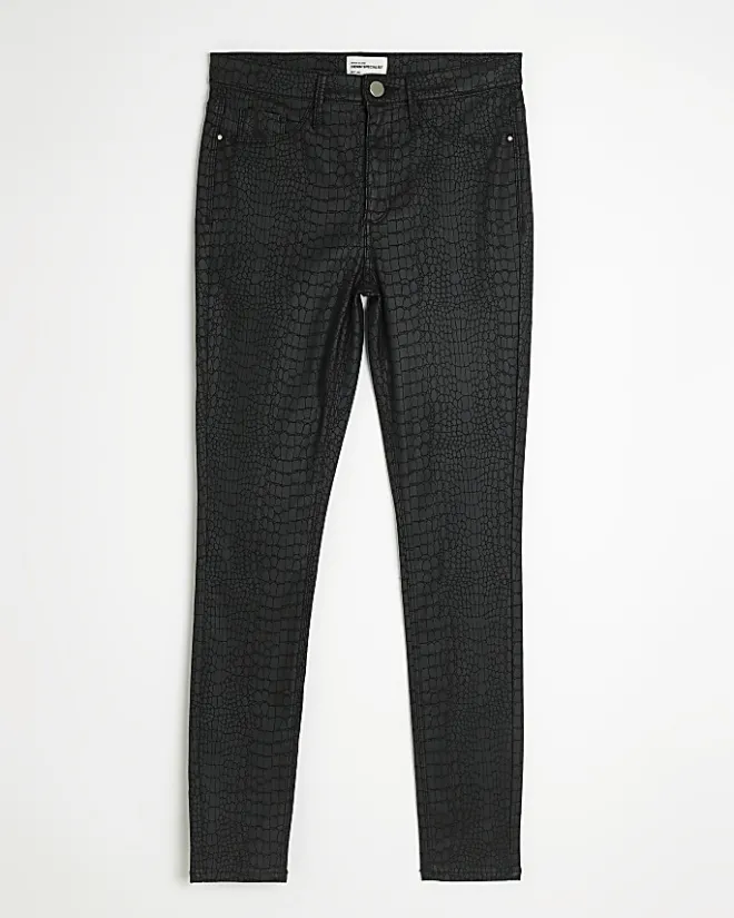 River Island Molly coated super skinny jeans Black Best
