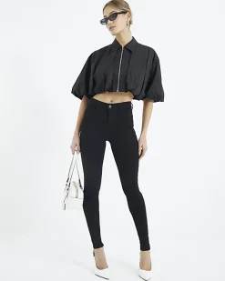 River Island Molly mid rise bum sculpt skinny jeans Black Sale