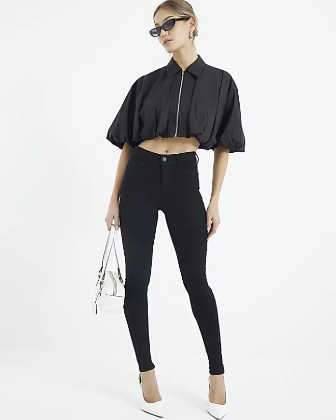 River Island Molly mid rise bum sculpt skinny jeans Black Sale