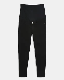 River Island Molly mid rise maternity skinny jeans Black Outlet
