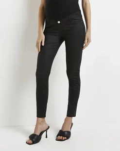 River Island Molly mid rise maternity skinny jeans Black New
