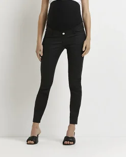 River Island Molly mid rise maternity skinny jeans Black New