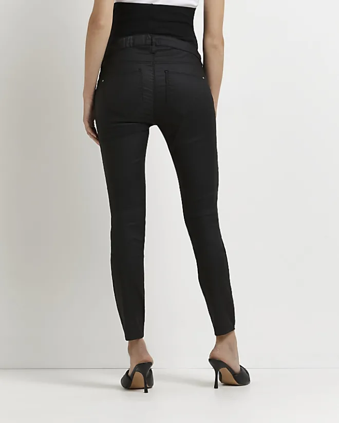 River Island Molly mid rise maternity skinny jeans Black New