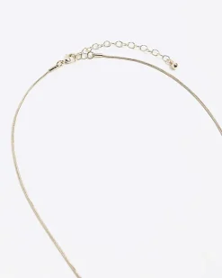 River Island monochrome rectangle necklace Black Clearance