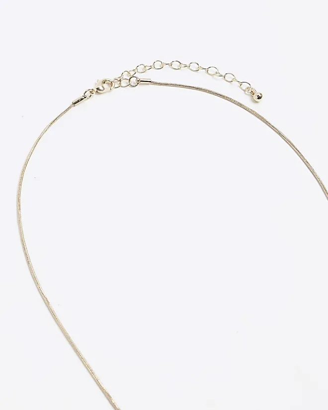 River Island monochrome rectangle necklace Black Clearance