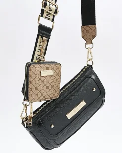 River Island monogram pouchette bag Black Best