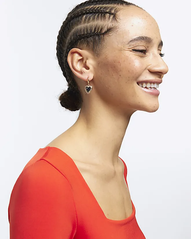 River Island moon and star earrings multipack Black Online