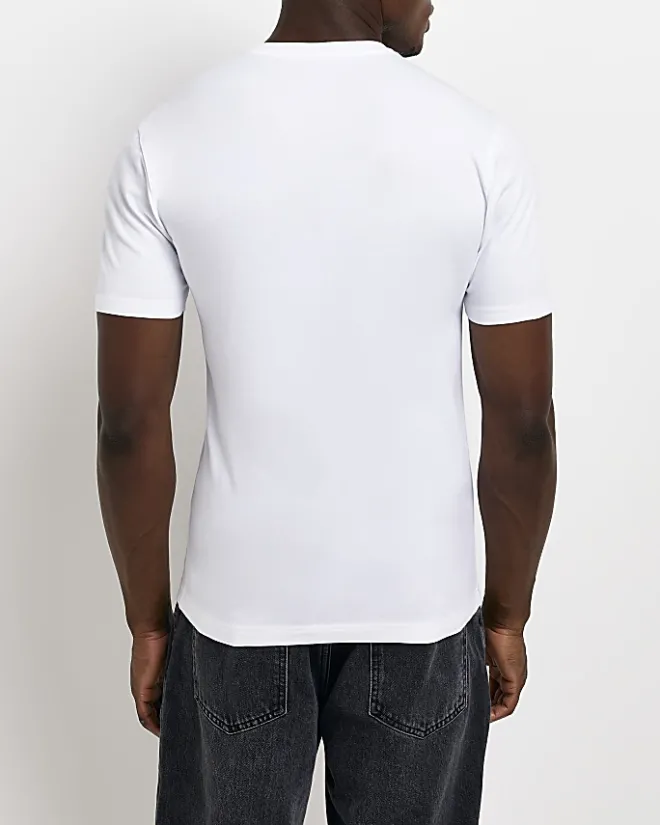 River Island multipack of 5 muscle fit t-shirts Black Hot