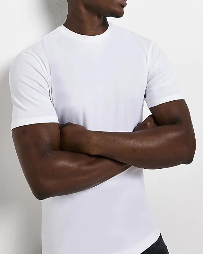 River Island multipack of 5 muscle fit t-shirts Black Hot