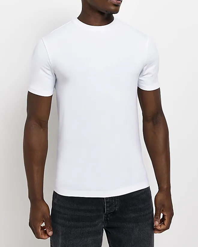 River Island multipack of 5 muscle fit t-shirts Black Hot