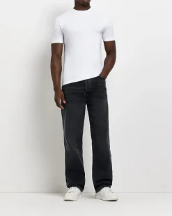 River Island multipack of 5 muscle fit t-shirts Black Hot