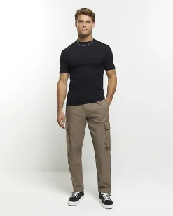 River Island multipack of 5 muscle fit t-shirts Black Outlet