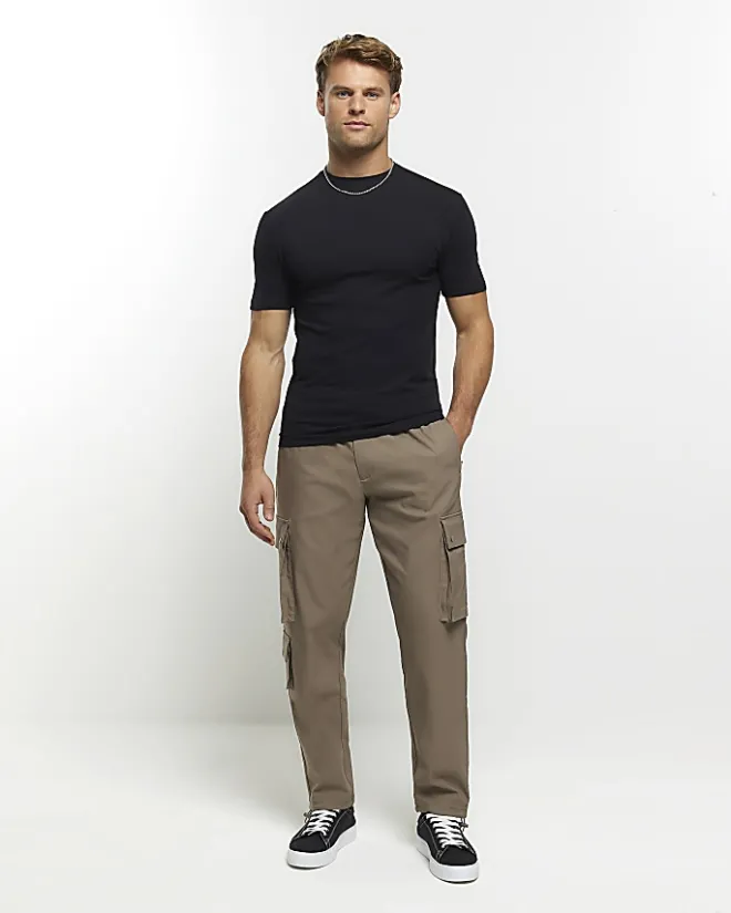 River Island multipack of 5 muscle fit t-shirts Black Outlet
