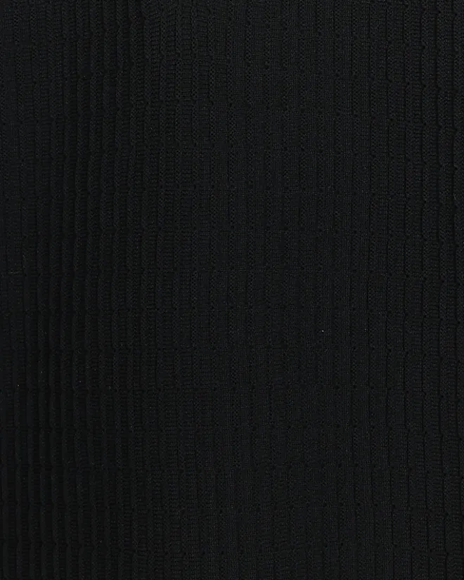River Island muscle fit knitted half zip polo Black Best