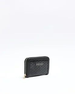 River Island patent embossed RI purse Black Online