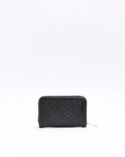 River Island patent embossed RI purse Black Online