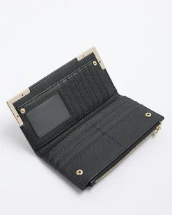 River Island patent quilted purse Black Online