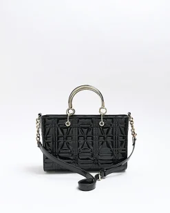 River Island patent tote bag Black Online
