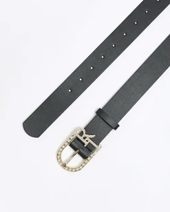 River Island pearl buckle belt Black Best