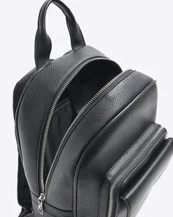 River Island Pebbled Backpack Black Sale