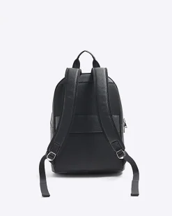 River Island Pebbled Backpack Black Sale