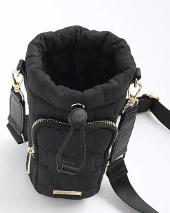 River Island Quilted Bottle Holder Bag Black Discount