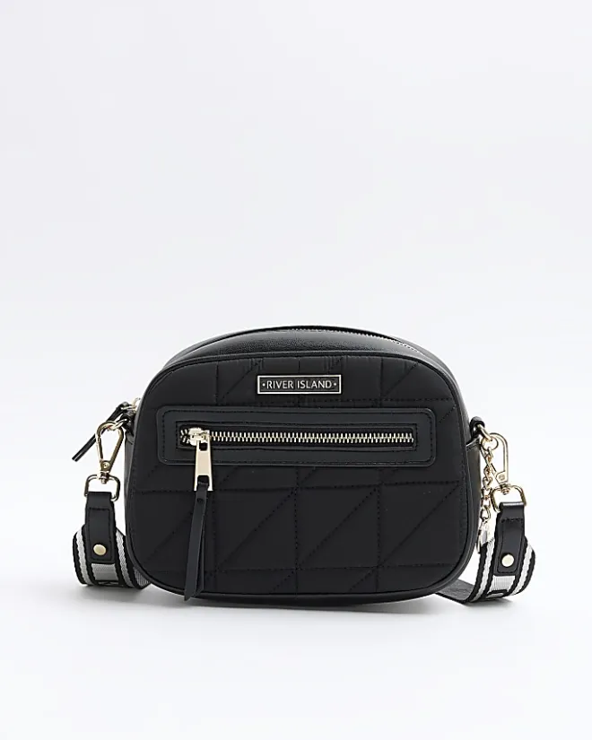 River Island quilted camera cross body bag Black Best