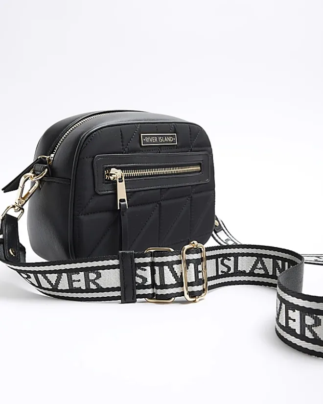 River Island quilted camera cross body bag Black Best