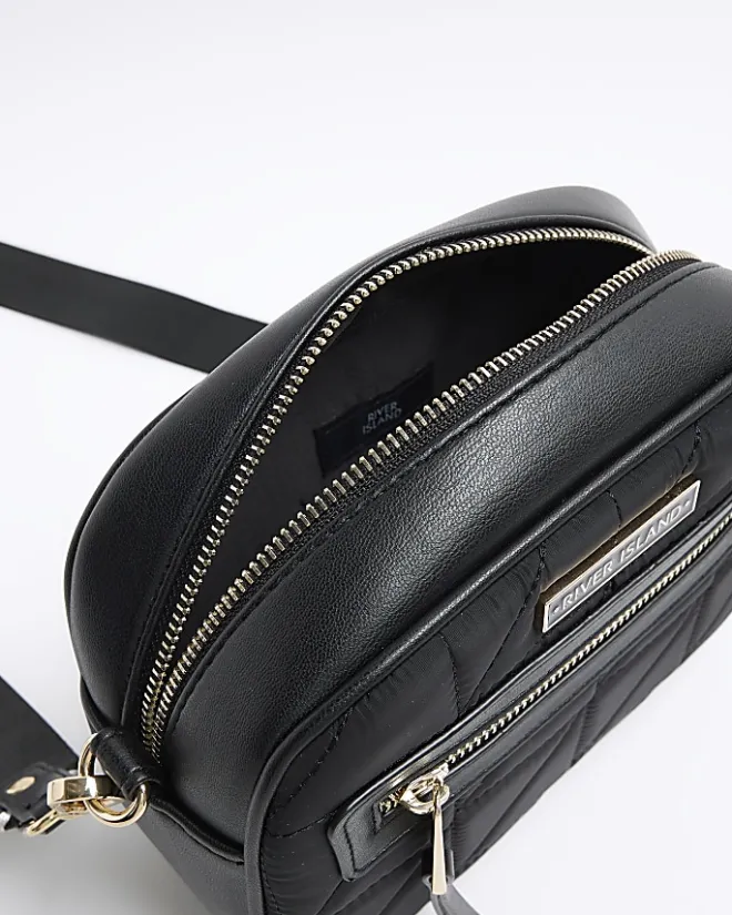 River Island quilted camera cross body bag Black Best