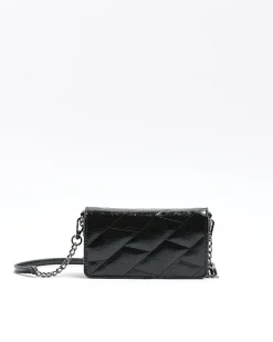 River Island quilted chain cross body bag Black Online