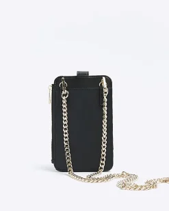 River Island quilted phone holder bag Black Sale