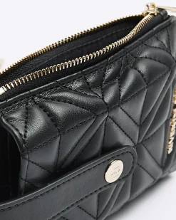 River Island quilted phone holder bag Black Sale