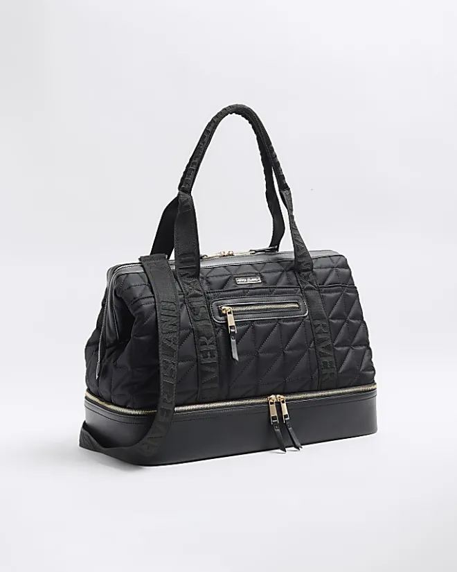 River Island quilted travel bag Black Fashion