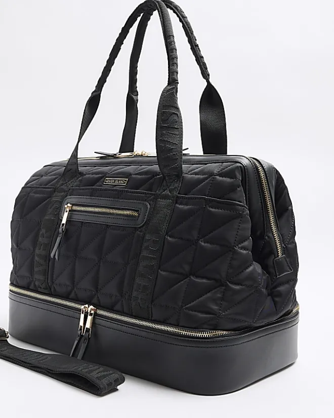 River Island quilted travel bag Black Fashion