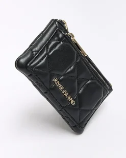 River Island quilted zip pouch Black Outlet