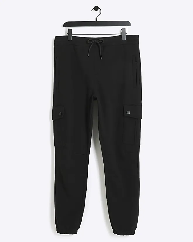 River Island regular fit cargo joggers Black Sale