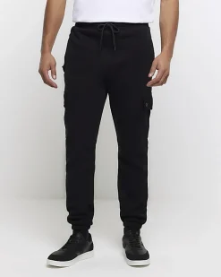 River Island regular fit cargo joggers Black Sale
