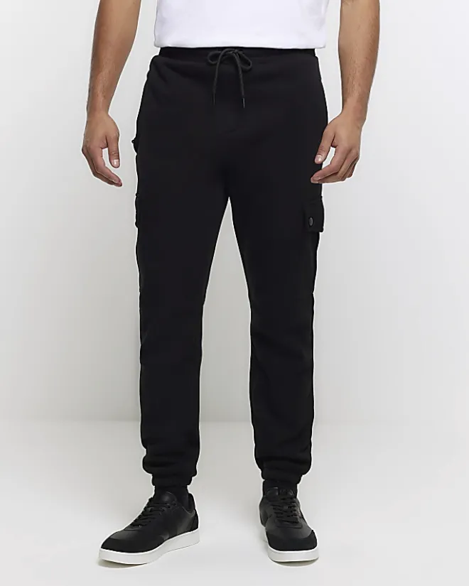 River Island regular fit cargo joggers Black Sale