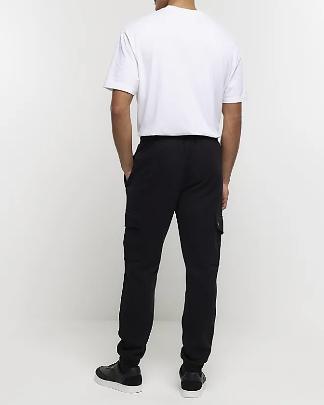 River Island regular fit cargo joggers Black Sale