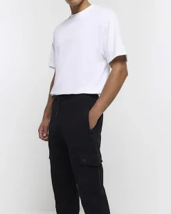 River Island regular fit cargo joggers Black Sale