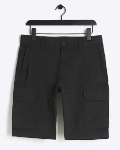 River Island regular fit cargo shorts Black Sale
