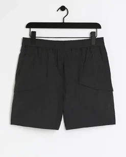 River Island regular fit cargo swim shorts Black Outlet