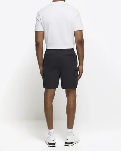 River Island regular fit cargo shorts Black Hot