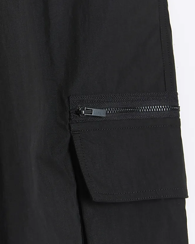 River Island regular fit cargo trousers Black Fashion